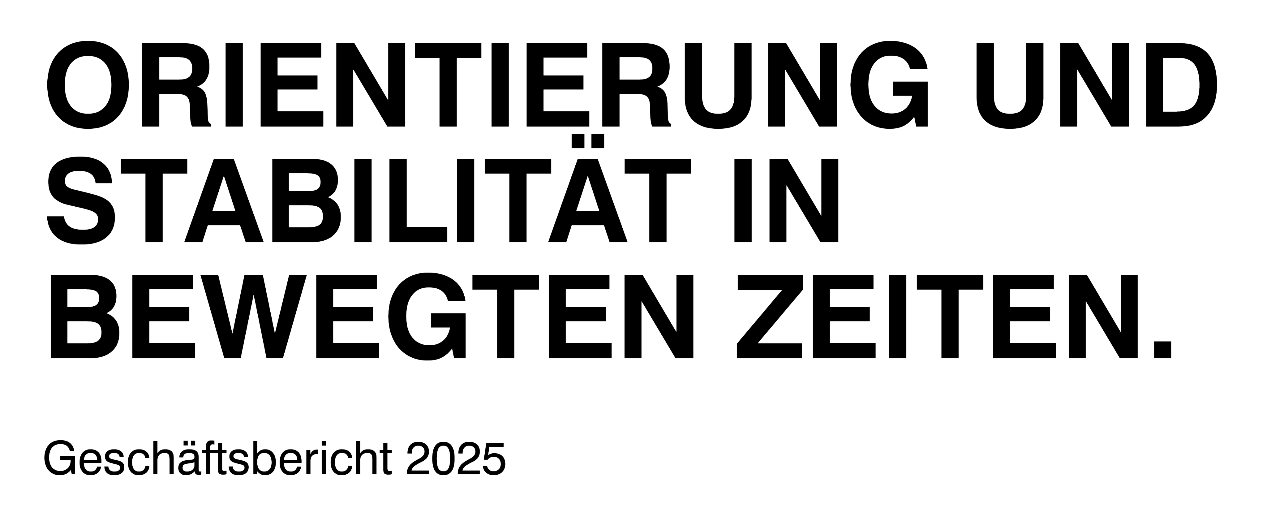 Orientierung und Stabilität in Bewegten Zeiten - Geschäftsbericht 2026